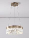 Bethel Gold LED Chandelier in Stainless Steel & Crystal