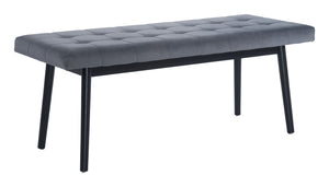 Zuo Modern Tanner 100% Polyester, MDF, Rubberwood Modern Commercial Grade Bench Gray, Black 100% Polyester, MDF, Rubberwood