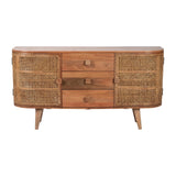 Sagebrook Home Transitional Wood/cane, 2-door/3-drawer Cabinet 15177 Brown Wood