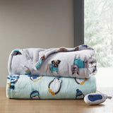 Beautyrest Oversized Plush Casual 100% Polyester Printed Microlight Oversized Heated Throw BR54-1157