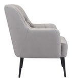 Zuo Modern Tasmania 100% Polyester, Plywood, Steel Modern Commercial Grade Accent Chair Gray, Black 100% Polyester, Plywood, Steel