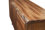 Alpine Furniture Live Edge Server, Light Walnut 1968-06 Light Walnut Solid Acacia Wood with Metal Legs 67 x 17.5 x 32