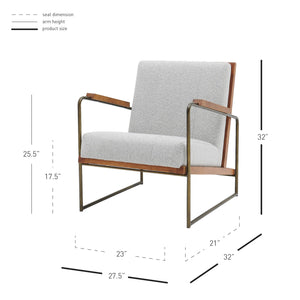 Damian Fabric Accent Chair Cardiff Gray