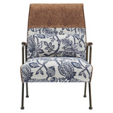 Kahlo Fabric Accent Chair Azure Floral/Reagan Brown
