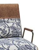 Kahlo Fabric Accent Chair Azure Floral/Reagan Brown