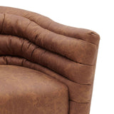Holmes Leatherette Swivel Chair Devore Cocoa