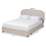 Baxton Studio Larese Beige Fabric Upholstered 2-Drawer Queen Size Platform Storage Bed