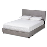 Netti Fabric Upholstered 2-Drawer King Size Platform Storage Bed