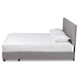 Baxton Studio Netti Light Grey Fabric Upholstered 2-Drawer Queen Size Platform Storage Bed