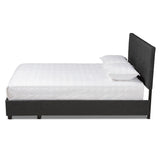 Baxton Studio Netti Dark Grey Fabric Upholstered 2-Drawer Queen Size Platform Storage Bed