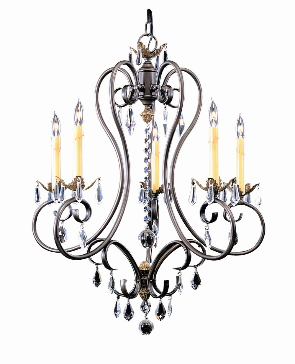 5-Light Mahogany Bronze Liebestraum Dining Chandelier