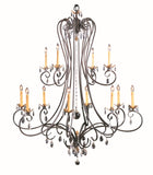 12-Light Mahogany Bronze Liebestraum Foyer Chandelier