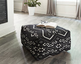 Contemporary Accent Stool Black and White