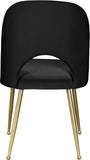 Logan Velvet / Metal / Engineered Wood / Foam Contemporary Black Velvet Dining Chair - 19.5" W x 22" D x 34" H