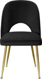 Logan Velvet / Metal / Engineered Wood / Foam Contemporary Black Velvet Dining Chair - 19.5" W x 22" D x 34" H