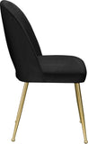 Logan Velvet / Metal / Engineered Wood / Foam Contemporary Black Velvet Dining Chair - 19.5" W x 22" D x 34" H