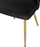 Logan Velvet / Metal / Engineered Wood / Foam Contemporary Black Velvet Dining Chair - 19.5" W x 22" D x 34" H