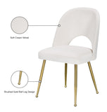 Logan Velvet / Metal / Engineered Wood / Foam Contemporary Cream Velvet Dining Chair - 19.5" W x 22" D x 34" H