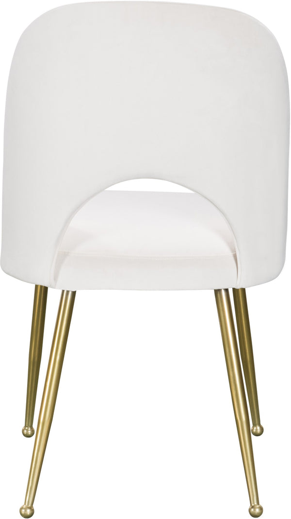 Logan Velvet / Metal / Engineered Wood / Foam Contemporary Cream Velvet Dining Chair - 19.5" W x 22" D x 34" H