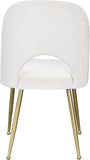 Logan Velvet / Metal / Engineered Wood / Foam Contemporary Cream Velvet Dining Chair - 19.5" W x 22" D x 34" H