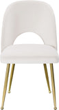 Logan Velvet / Metal / Engineered Wood / Foam Contemporary Cream Velvet Dining Chair - 19.5" W x 22" D x 34" H