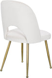 Logan Velvet / Metal / Engineered Wood / Foam Contemporary Cream Velvet Dining Chair - 19.5" W x 22" D x 34" H