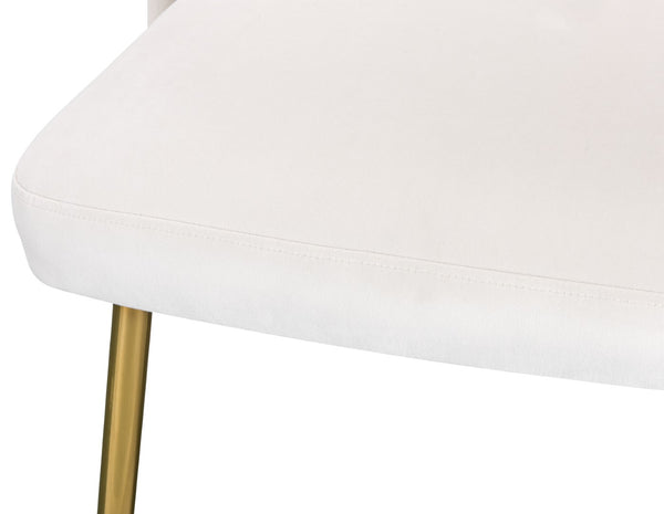 Logan Velvet / Metal / Engineered Wood / Foam Contemporary Cream Velvet Dining Chair - 19.5" W x 22" D x 34" H