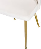 Logan Velvet / Metal / Engineered Wood / Foam Contemporary Cream Velvet Dining Chair - 19.5" W x 22" D x 34" H