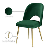 Logan Velvet / Metal / Engineered Wood / Foam Contemporary Green Velvet Dining Chair - 19.5" W x 22" D x 34" H