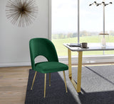 Logan Velvet / Metal / Engineered Wood / Foam Contemporary Green Velvet Dining Chair - 19.5" W x 22" D x 34" H