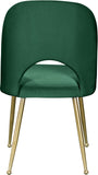 Logan Velvet / Metal / Engineered Wood / Foam Contemporary Green Velvet Dining Chair - 19.5" W x 22" D x 34" H