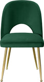 Logan Velvet / Metal / Engineered Wood / Foam Contemporary Green Velvet Dining Chair - 19.5" W x 22" D x 34" H