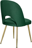 Logan Velvet / Metal / Engineered Wood / Foam Contemporary Green Velvet Dining Chair - 19.5" W x 22" D x 34" H