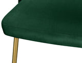 Logan Velvet / Metal / Engineered Wood / Foam Contemporary Green Velvet Dining Chair - 19.5" W x 22" D x 34" H