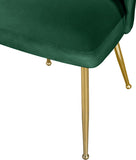 Logan Velvet / Metal / Engineered Wood / Foam Contemporary Green Velvet Dining Chair - 19.5" W x 22" D x 34" H