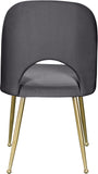 Logan Velvet / Metal / Engineered Wood / Foam Contemporary Grey Velvet Dining Chair - 19.5" W x 22" D x 34" H