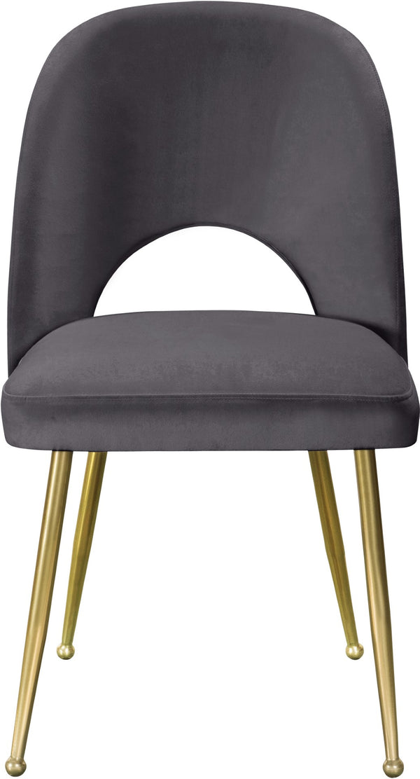 Logan Velvet / Metal / Engineered Wood / Foam Contemporary Grey Velvet Dining Chair - 19.5" W x 22" D x 34" H