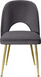 Logan Velvet / Metal / Engineered Wood / Foam Contemporary Grey Velvet Dining Chair - 19.5" W x 22" D x 34" H