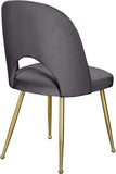 Logan Velvet / Metal / Engineered Wood / Foam Contemporary Grey Velvet Dining Chair - 19.5" W x 22" D x 34" H