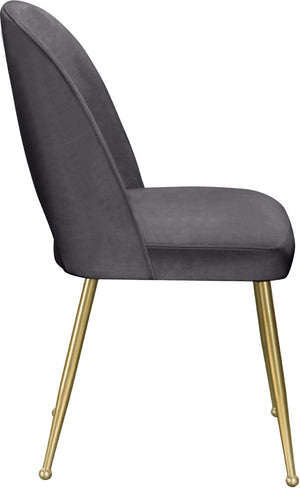 Logan Velvet / Metal / Engineered Wood / Foam Contemporary Grey Velvet Dining Chair - 19.5" W x 22" D x 34" H