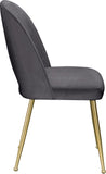 Logan Velvet / Metal / Engineered Wood / Foam Contemporary Grey Velvet Dining Chair - 19.5" W x 22" D x 34" H