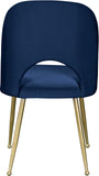 Logan Velvet / Metal / Engineered Wood / Foam Contemporary Navy Velvet Dining Chair - 19.5" W x 22" D x 34" H