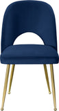 Logan Velvet / Metal / Engineered Wood / Foam Contemporary Navy Velvet Dining Chair - 19.5" W x 22" D x 34" H