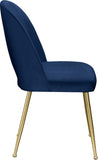 Logan Velvet / Metal / Engineered Wood / Foam Contemporary Navy Velvet Dining Chair - 19.5" W x 22" D x 34" H