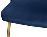 Logan Velvet / Metal / Engineered Wood / Foam Contemporary Navy Velvet Dining Chair - 19.5" W x 22" D x 34" H