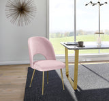 Logan Velvet / Metal / Engineered Wood / Foam Contemporary Pink Velvet Dining Chair - 19.5" W x 22" D x 34" H