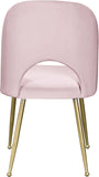 Logan Velvet / Metal / Engineered Wood / Foam Contemporary Pink Velvet Dining Chair - 19.5" W x 22" D x 34" H