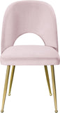 Logan Velvet / Metal / Engineered Wood / Foam Contemporary Pink Velvet Dining Chair - 19.5" W x 22" D x 34" H