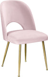 Logan Velvet / Metal / Engineered Wood / Foam Contemporary Pink Velvet Dining Chair - 19.5" W x 22" D x 34" H