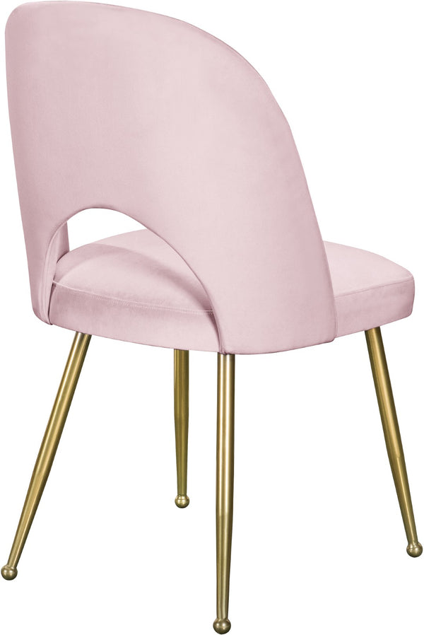 Logan Velvet / Metal / Engineered Wood / Foam Contemporary Pink Velvet Dining Chair - 19.5" W x 22" D x 34" H